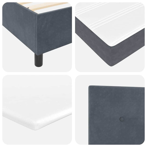 Boxspringbett mit LED Dunkelgrau 200x200 cm Samt