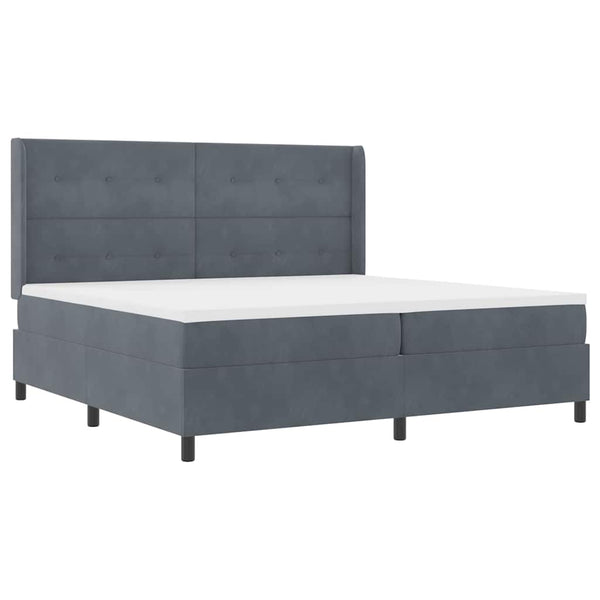 Boxspringbett mit LED Dunkelgrau 200x200 cm Samt