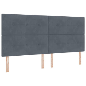 Boxspringbett mit LED Dunkelgrau 200x200 cm Samt