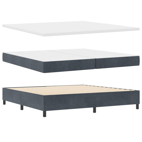Boxspringbett mit LED Dunkelgrau 200x200 cm Samt