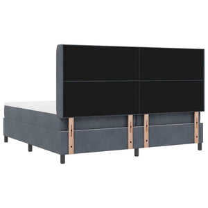 Boxspringbett mit LED Dunkelgrau 200x200 cm Samt