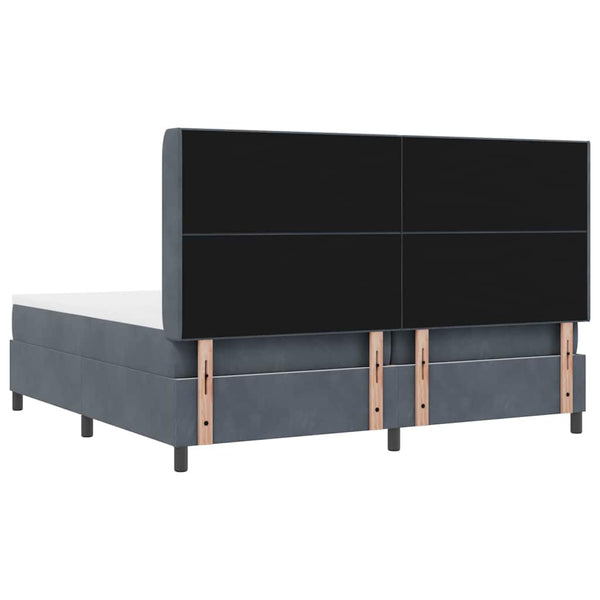 Boxspringbett mit LED Dunkelgrau 200x200 cm Samt