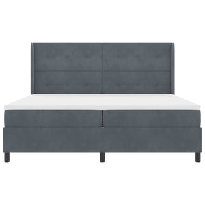 Boxspringbett mit LED Dunkelgrau 200x200 cm Samt