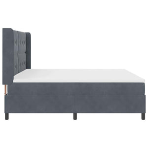 Boxspringbett mit LED Dunkelgrau 200x200 cm Samt