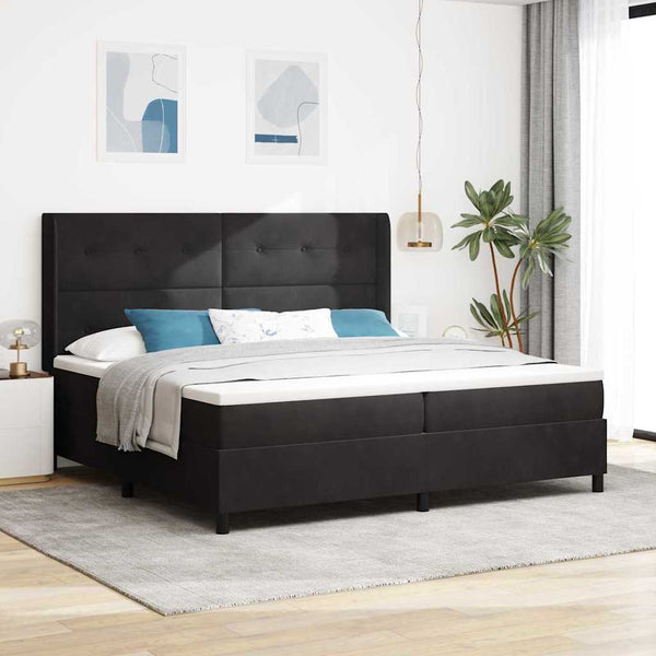 Boxspringbett mit LED Schwarz 200x200 cm Samt