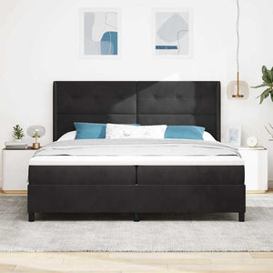 Boxspringbett mit LED Schwarz 200x200 cm Samt