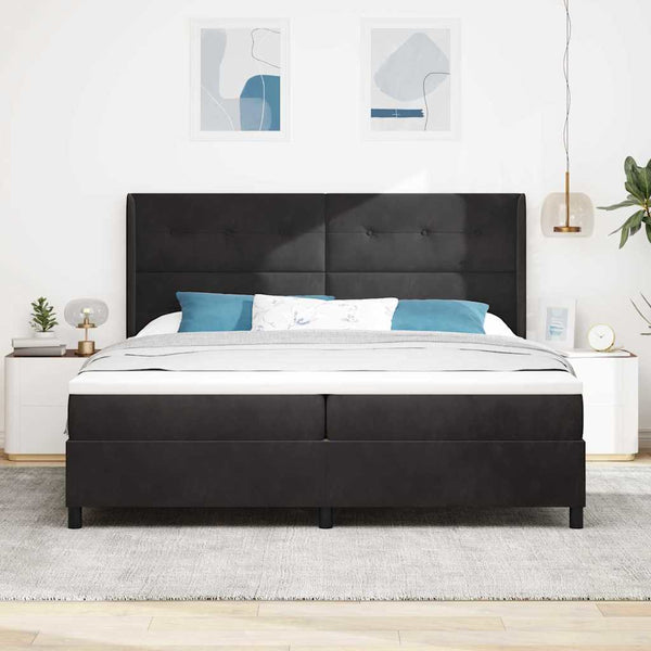 Boxspringbett mit LED Schwarz 200x200 cm Samt