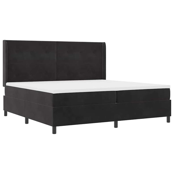 Boxspringbett mit LED Schwarz 200x200 cm Samt