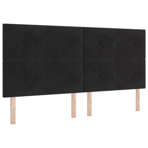 Boxspringbett mit LED Schwarz 200x200 cm Samt