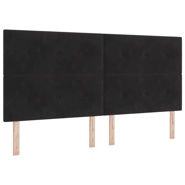 Boxspringbett mit LED Schwarz 200x200 cm Samt