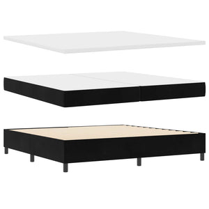 Boxspringbett mit LED Schwarz 200x200 cm Samt