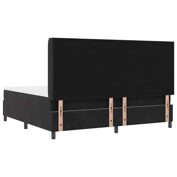 Boxspringbett mit LED Schwarz 200x200 cm Samt