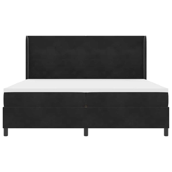Boxspringbett mit LED Schwarz 200x200 cm Samt