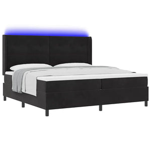 Boxspringbett mit LED Schwarz 200x200 cm Samt