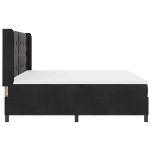 Boxspringbett mit LED Schwarz 200x200 cm Samt