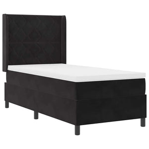 Boxspringbett Schwarz mit LED 90x200 cm Samt