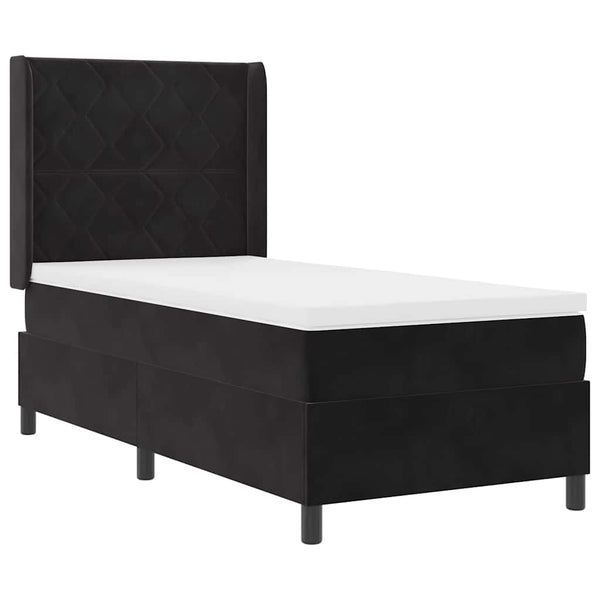 Boxspringbett Schwarz mit LED 90x200 cm Samt