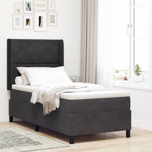 vidaXL Lit coffre avec bandeau LED noir 100 x 200 cm Velours