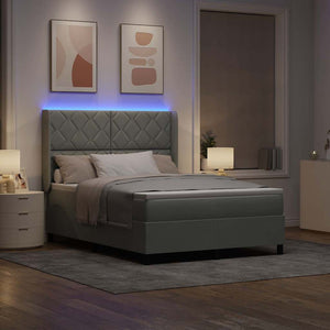 vidaXL Lit tapissier avec matelas et LED Gris clair 140 x 200 cm Velours