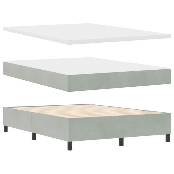 vidaXL Lit tapissier avec matelas et LED Gris clair 140 x 200 cm Velours