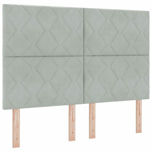 vidaXL Lit tapissier avec matelas et LED Gris clair 140 x 200 cm Velours