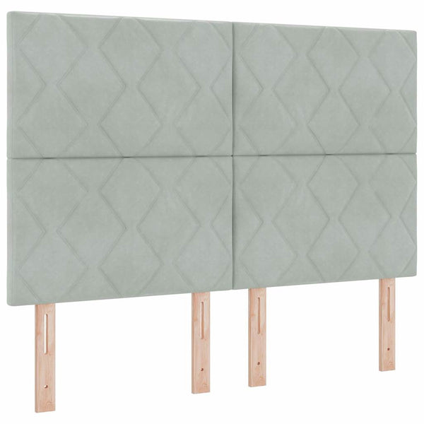 vidaXL Lit tapissier avec matelas et LED Gris clair 140 x 200 cm Velours