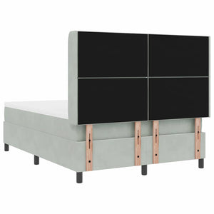 vidaXL Lit tapissier avec matelas et LED Gris clair 140 x 200 cm Velours