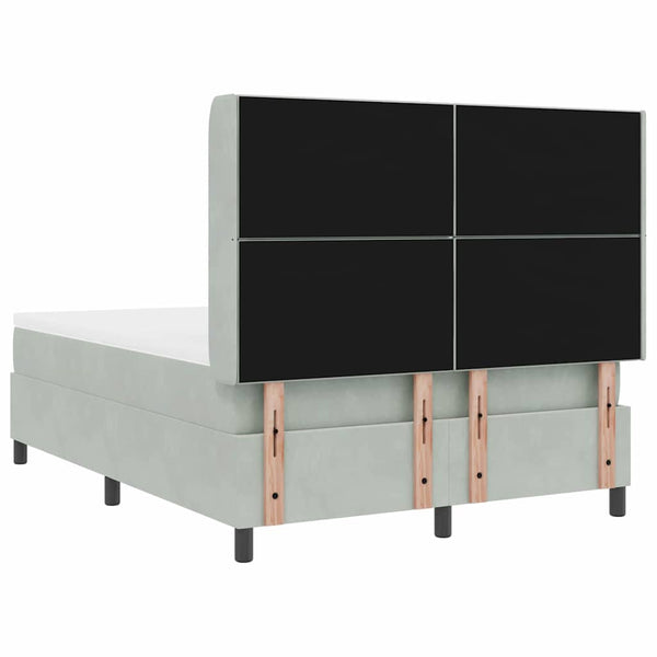 vidaXL Lit tapissier avec matelas et LED Gris clair 140 x 200 cm Velours