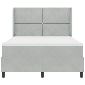 vidaXL Lit tapissier avec matelas et LED Gris clair 140 x 200 cm Velours