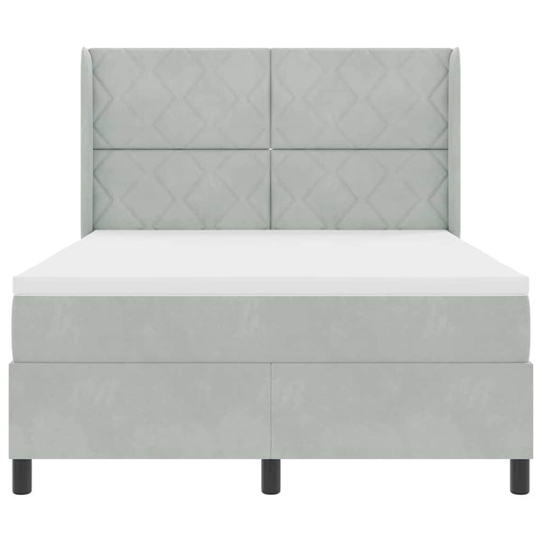 vidaXL Lit tapissier avec matelas et LED Gris clair 140 x 200 cm Velours