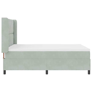 vidaXL Lit tapissier avec matelas et LED Gris clair 140 x 200 cm Velours