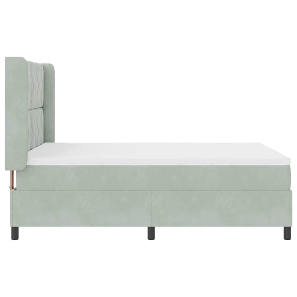 vidaXL Lit tapissier avec matelas et LED Gris clair 140 x 200 cm Velours