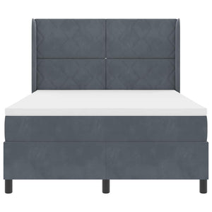 vidaXL Lit double tapissier avec matelas et LED Gris foncé 140 x 200 cm Velours