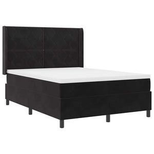 vidaXL Lit coffre avec matelas avec LED noir 140 x 200 cm velours