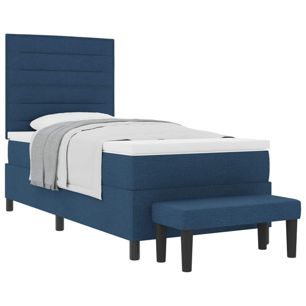 Boxspringbett Blau 80x200 cm mit Kopfteil