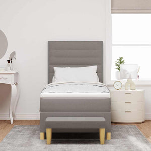 Boxspringbett Taupe 200x90 cm mit Kissen