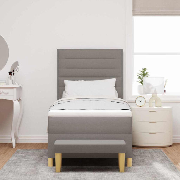 Boxspringbett Taupe 200x90 cm mit Kissen