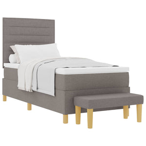 Boxspringbett Taupe 200x90 cm mit Kissen