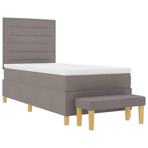 Boxspringbett Taupe 200x90 cm mit Kissen