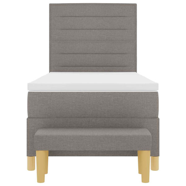 Boxspringbett Taupe 200x90 cm mit Kissen