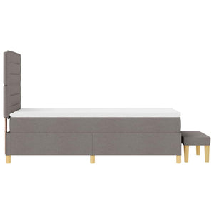 Boxspringbett Taupe 200x90 cm mit Kissen