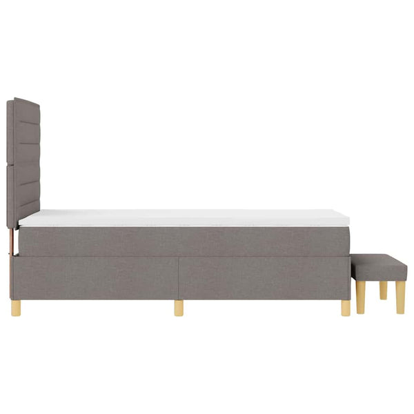 Boxspringbett Taupe 200x90 cm mit Kissen