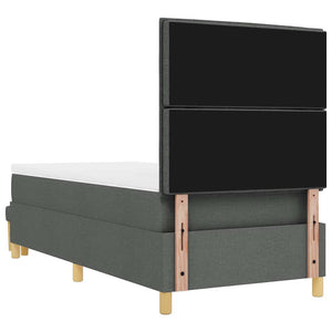 vidaXL Lit boxspring avec oreillers Gris foncé 200 x 90 cm Tissu