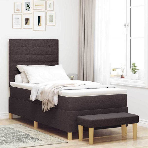 Boxspringbett Dunkelbraun 200x90 cm mit Kissen