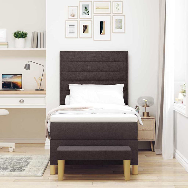 Boxspringbett Dunkelbraun 200x90 cm mit Kissen