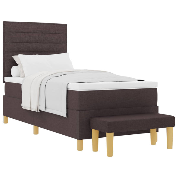 Boxspringbett Dunkelbraun 200x90 cm mit Kissen