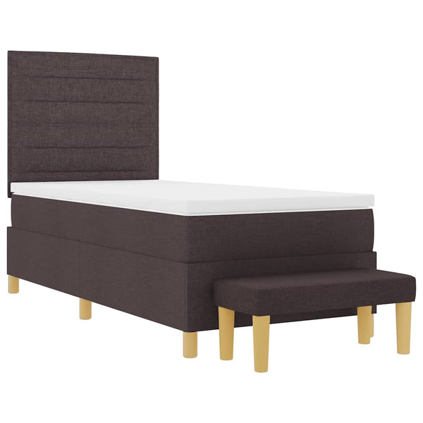 Boxspringbett Dunkelbraun 200x90 cm mit Kissen