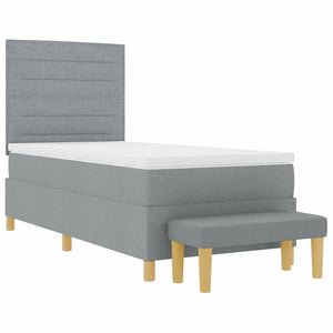 Boxspringbett Hellgrau 200x90 cm mit Kissen
