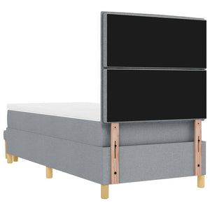 Boxspringbett Hellgrau 200x90 cm mit Kissen
