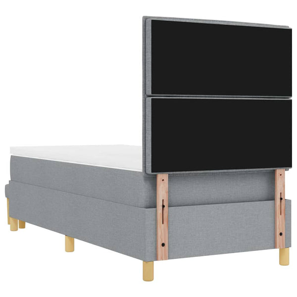 Boxspringbett Hellgrau 200x90 cm mit Kissen
